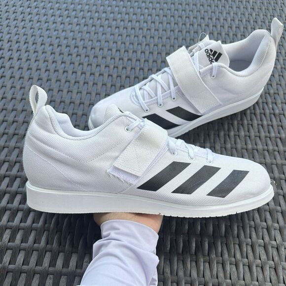 Adidas Powerlift 4 Men\'s Athletic Shoes White Black BC0347 Size 14